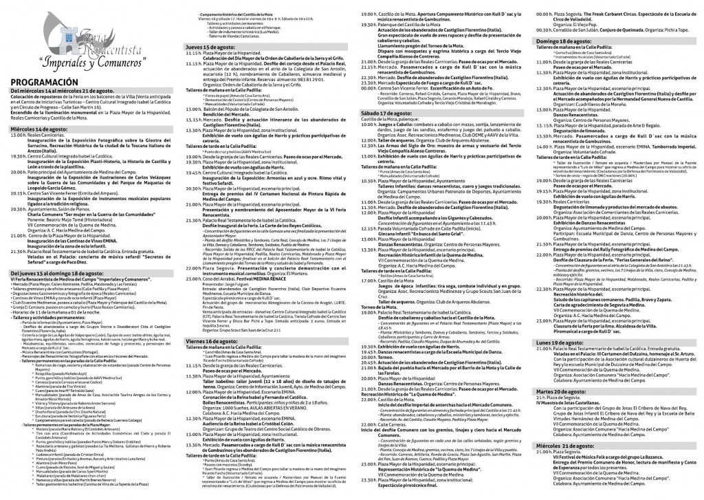Plano - Programa Semana Renacentista 2013 Ciudad del Mueble 2